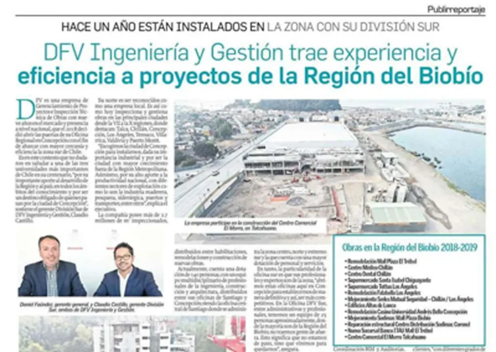Publicación DFV División Sur en Diario El Sur